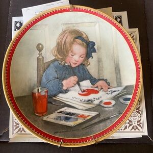 Collectible Plate, vintage, Edwin M Knowles China Co, Valentine’s Day, 1987